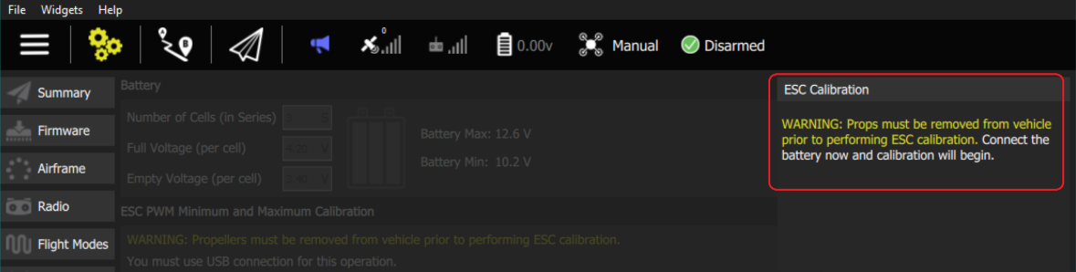 ESC Calibration step 2