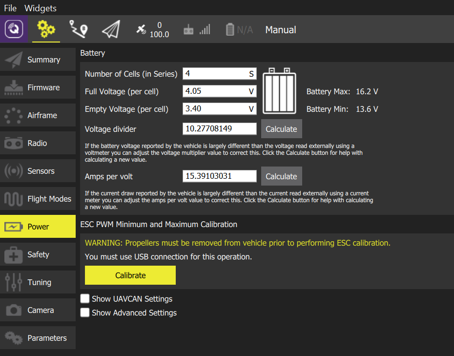 ESC Calibration step 1