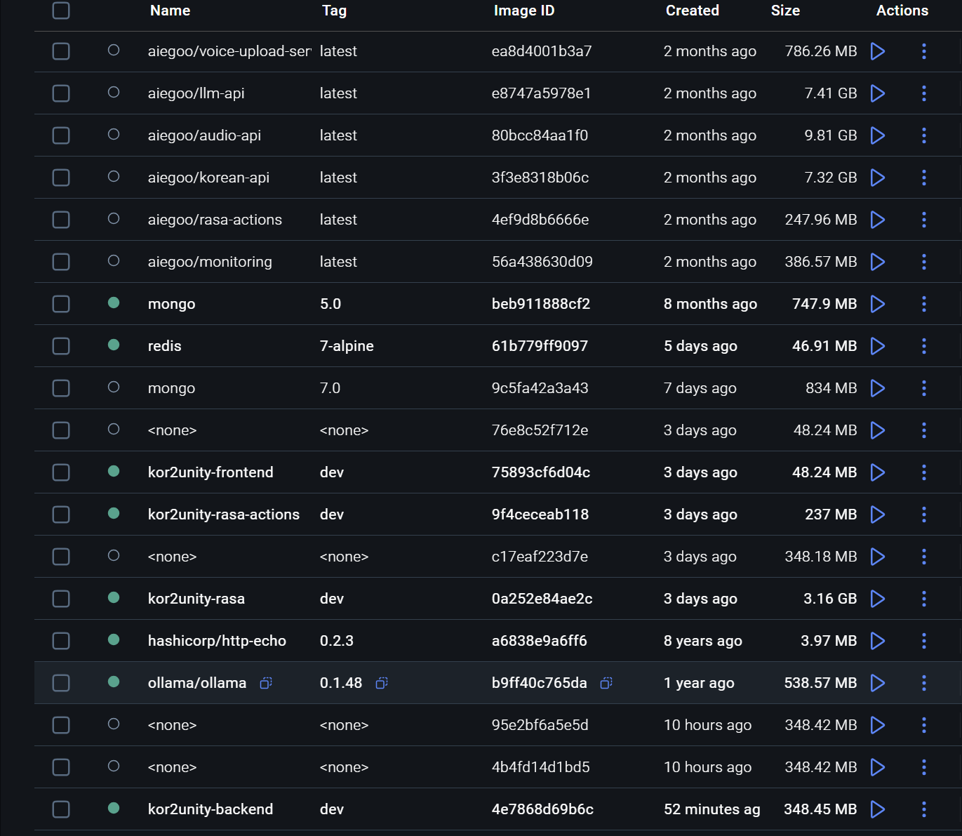 kor2Unity Docker images